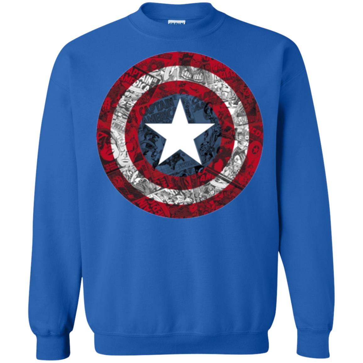 Film T-shirt Captain America Avengers Shield Comic Graphic Royal