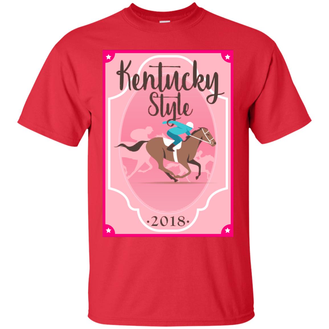 Kentucky Style 2018 Shirt Horse Racing Southern Cute Pink Red