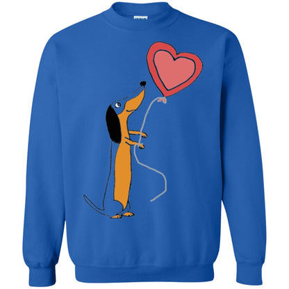 Valentine_s Day T-shirt Cute Dachshund With Heart Balloon Royal