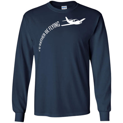 Airplane Pilot T-shirt I_d Rather Be Flying Navy