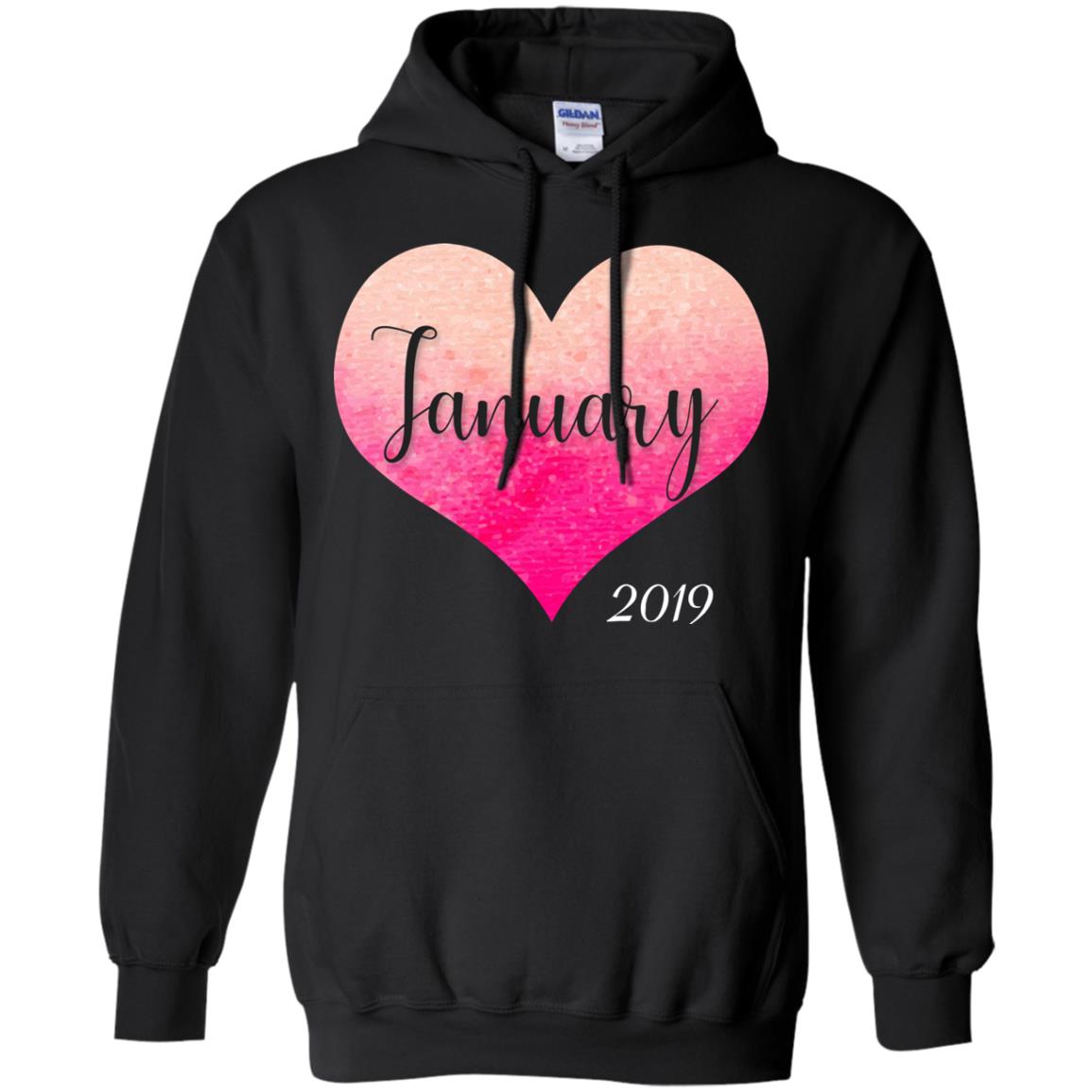 Pregnancy Reveal Announcement Party January 2019 Shirt Black