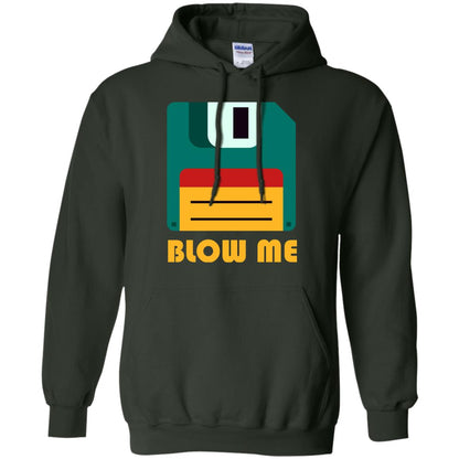Blow Me Funny Floppy Disk Saying T-shirt Forest Green