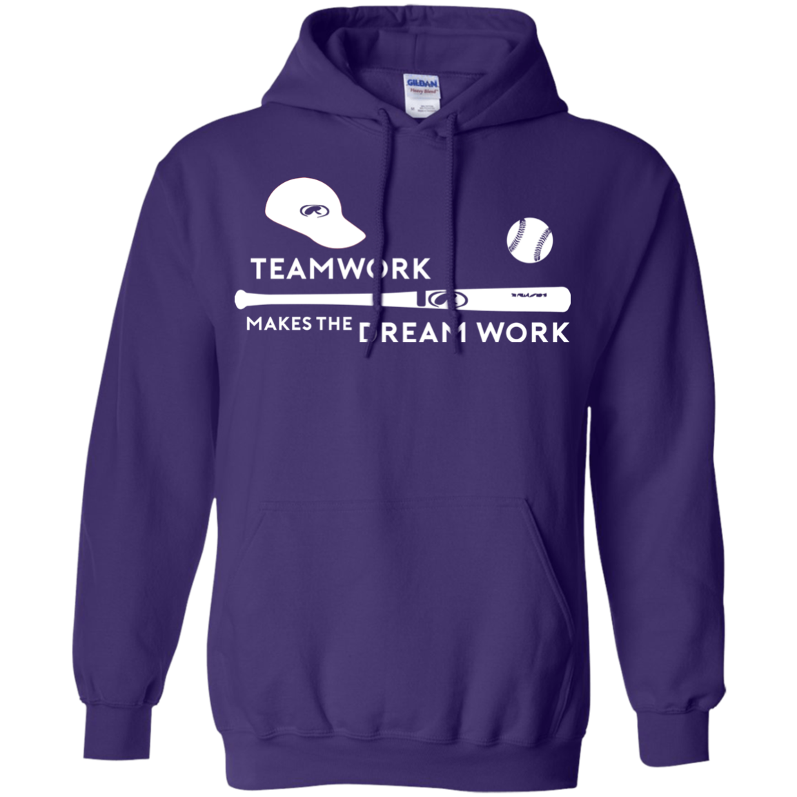 Baseball T-shirt Teamwork Makes The Dream Work Purple