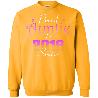 Proud Auntie Of 2019 Senior Aunt Shirt Gold