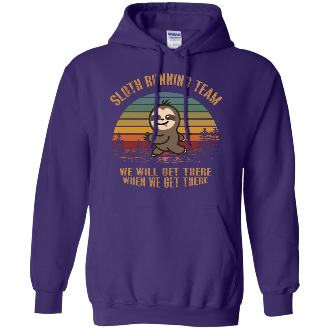 Sloth Running Team We Will Get There When We Get There Shirt Purple