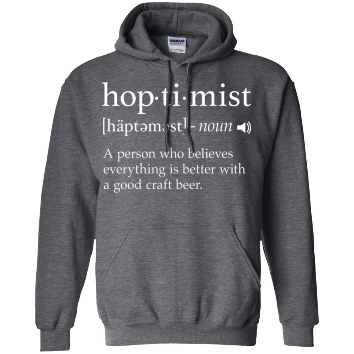 Beer Lover T-shirt Hoptimist Definition Dark Heather