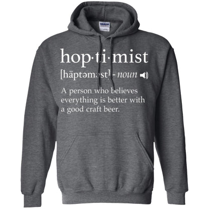 Beer Lover T-shirt Hoptimist Definition Dark Heather