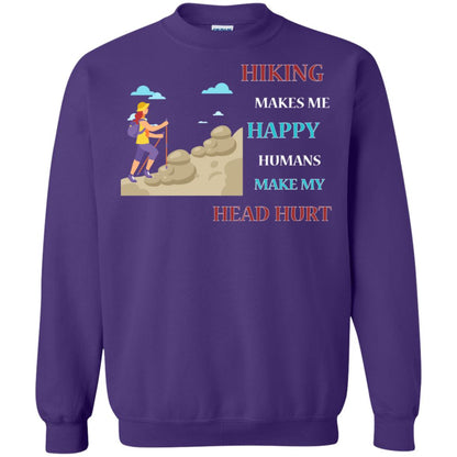 Hiking Make Me Happy Humans Make My Head Hurt Shirt Purple