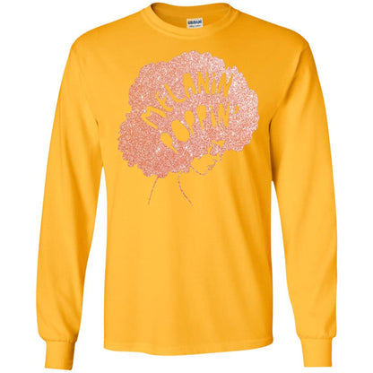 Melanin Poppin Black Beauty African Pride Rose Gold T-shirt Gold