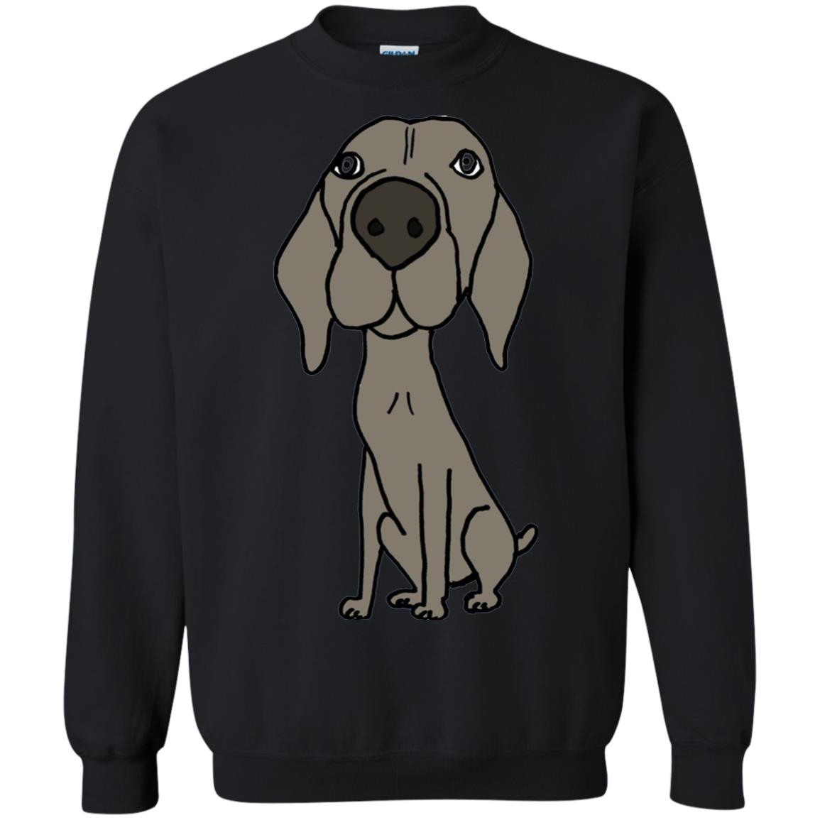 Smiletodaytees Funny Weimaraner Dog Cartoon T-shirt Black