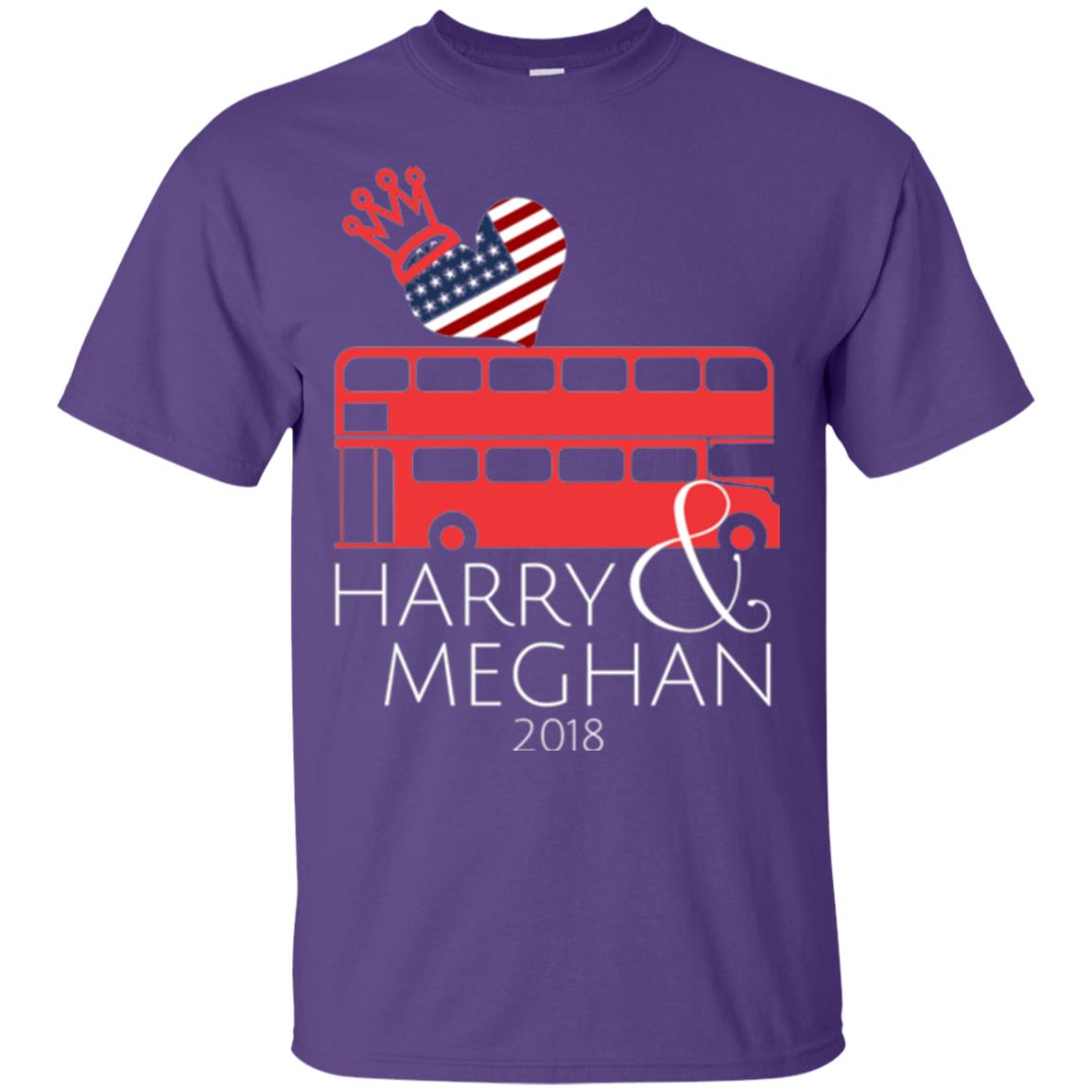 Harry And Meghan Royal Wedding Love Bus Usa T-shirt Purple