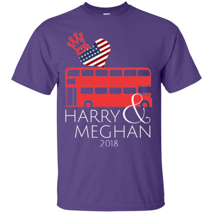 Harry And Meghan Royal Wedding Love Bus Usa T-shirt Purple