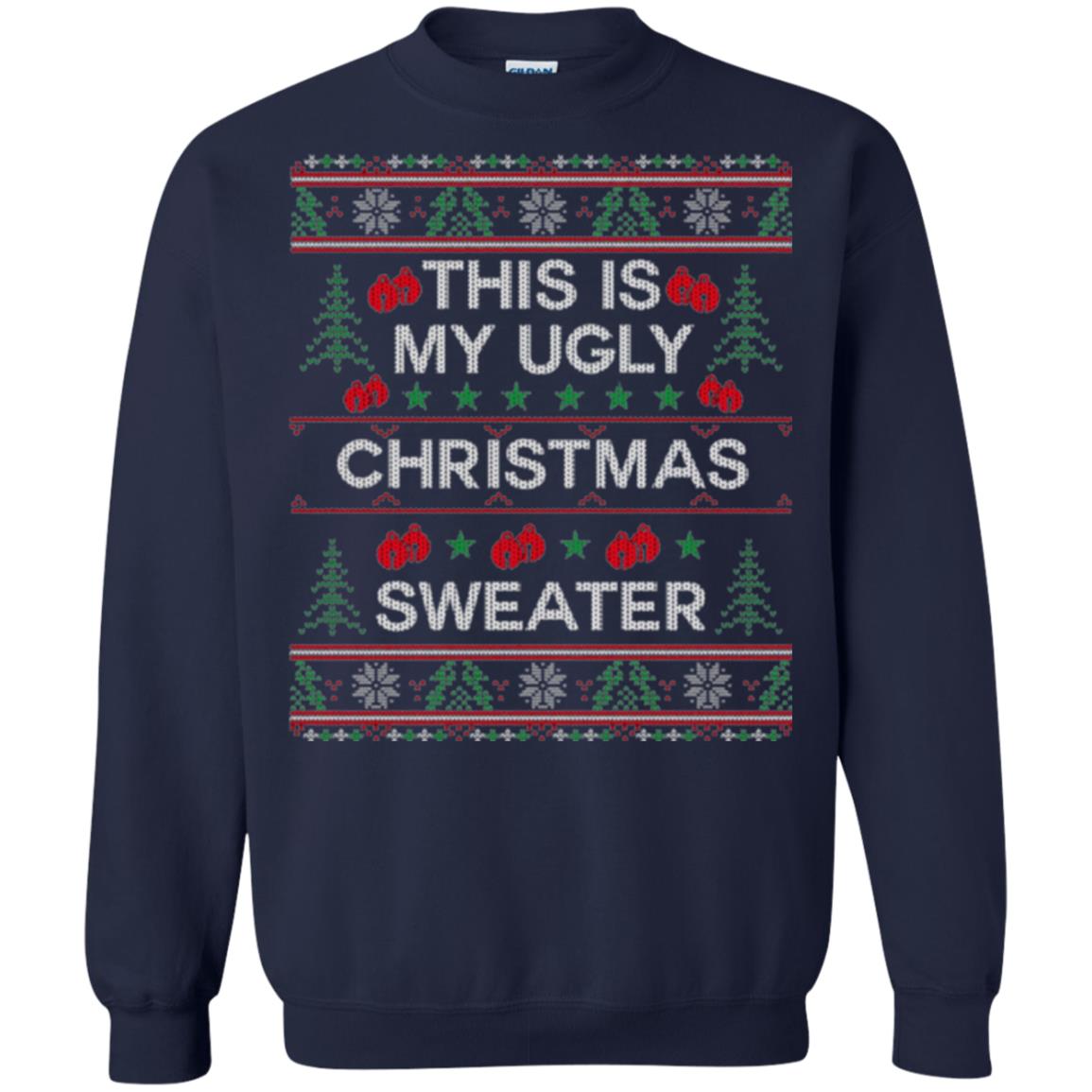 Christmas T-shirt This Is My Ugly Christmas Sweater Navy
