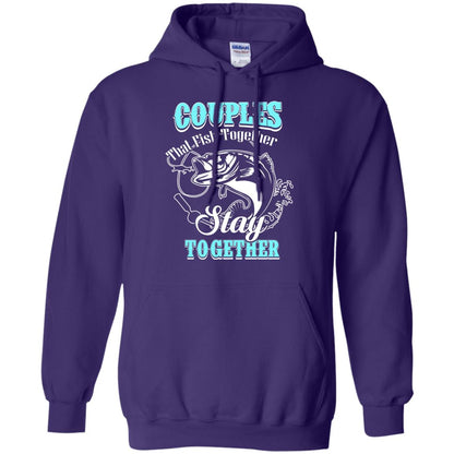 Couples That Fish Together Stay Together Fisherman T-shirt Purple