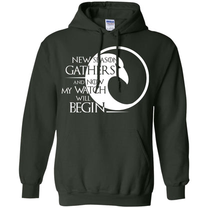 New Season Gathers And Now My Watch Will Begin Game Of Thrones Fan T-shirt Forest Green