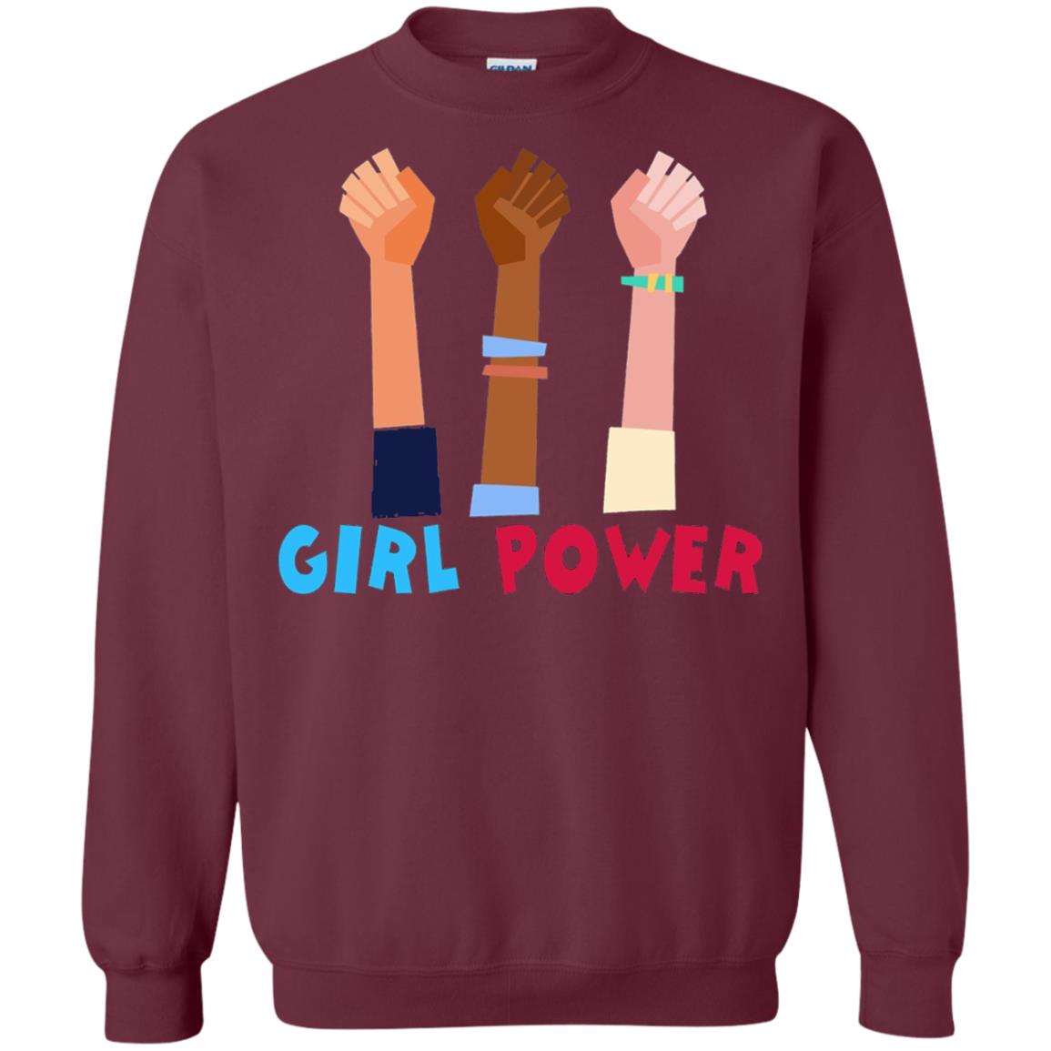 Great Feminist T-shirt Girl Power Maroon