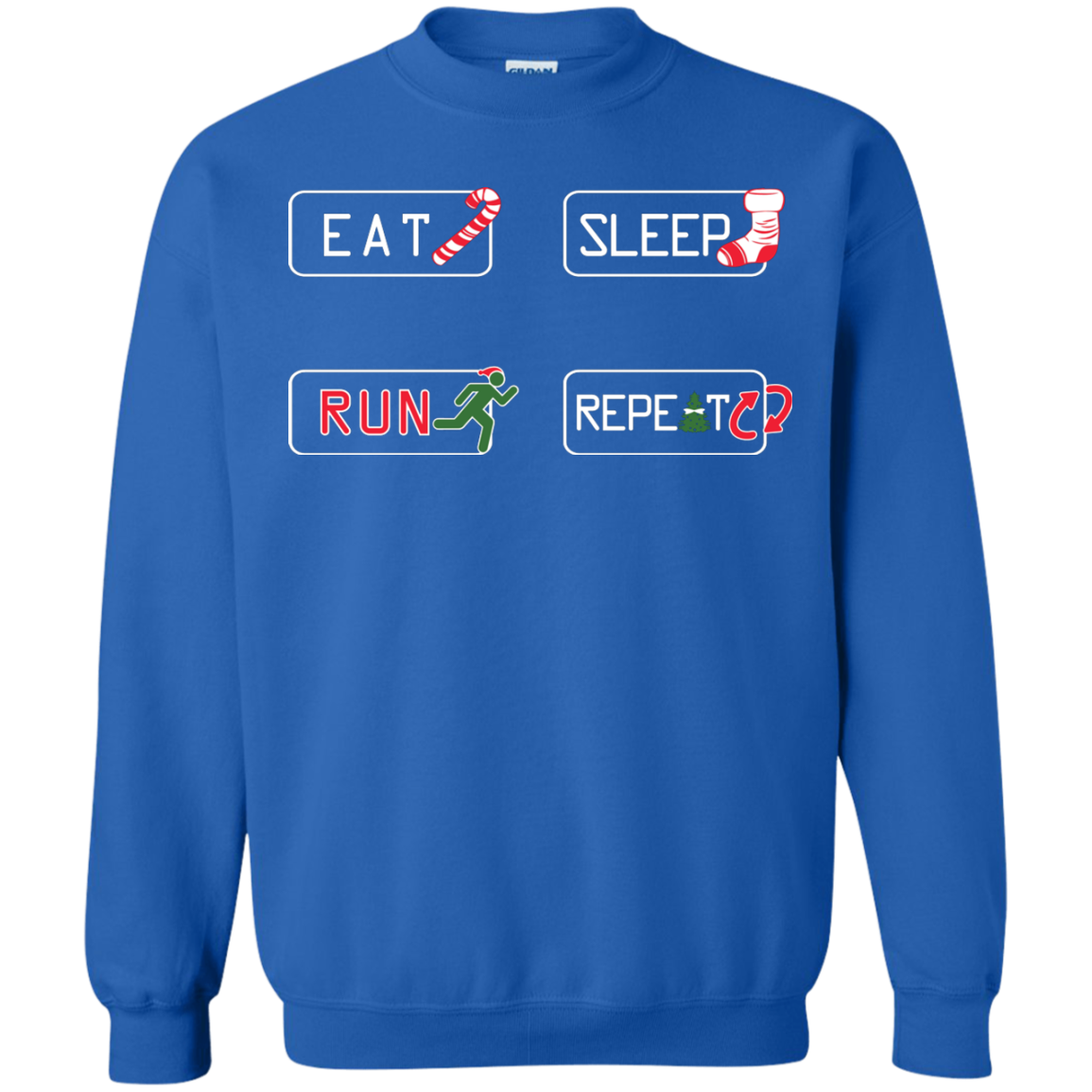 Christmas T-Shirt Eat Sleep Run Repeat Royal