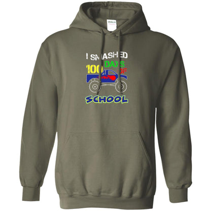 Trucker T-shirt I Smashed 100 Day Of School Military Green