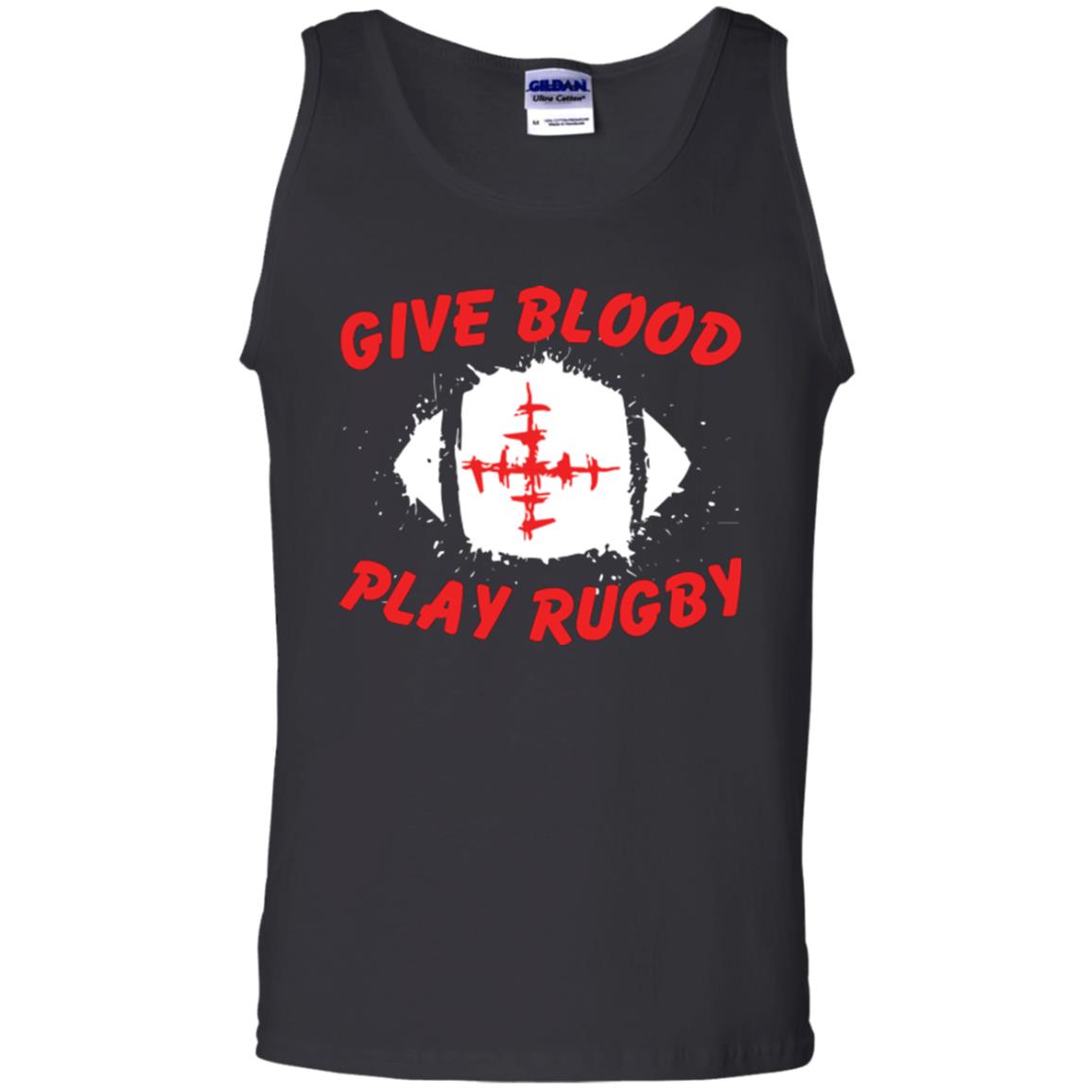 Football Lover T-shirt Give Blood Play Rugby Black