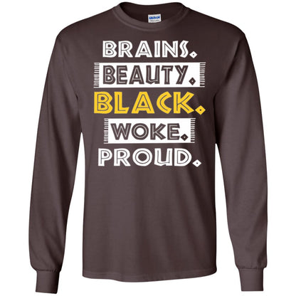 Educated Melanin T-shirt Brains Beauty Black Woke Proud Dark Chocolate