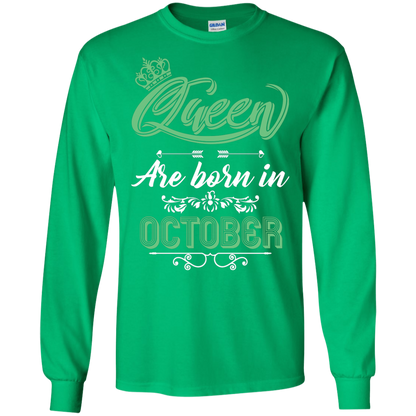 Brithday T-Shirt Queen Are Born In October Irish Green