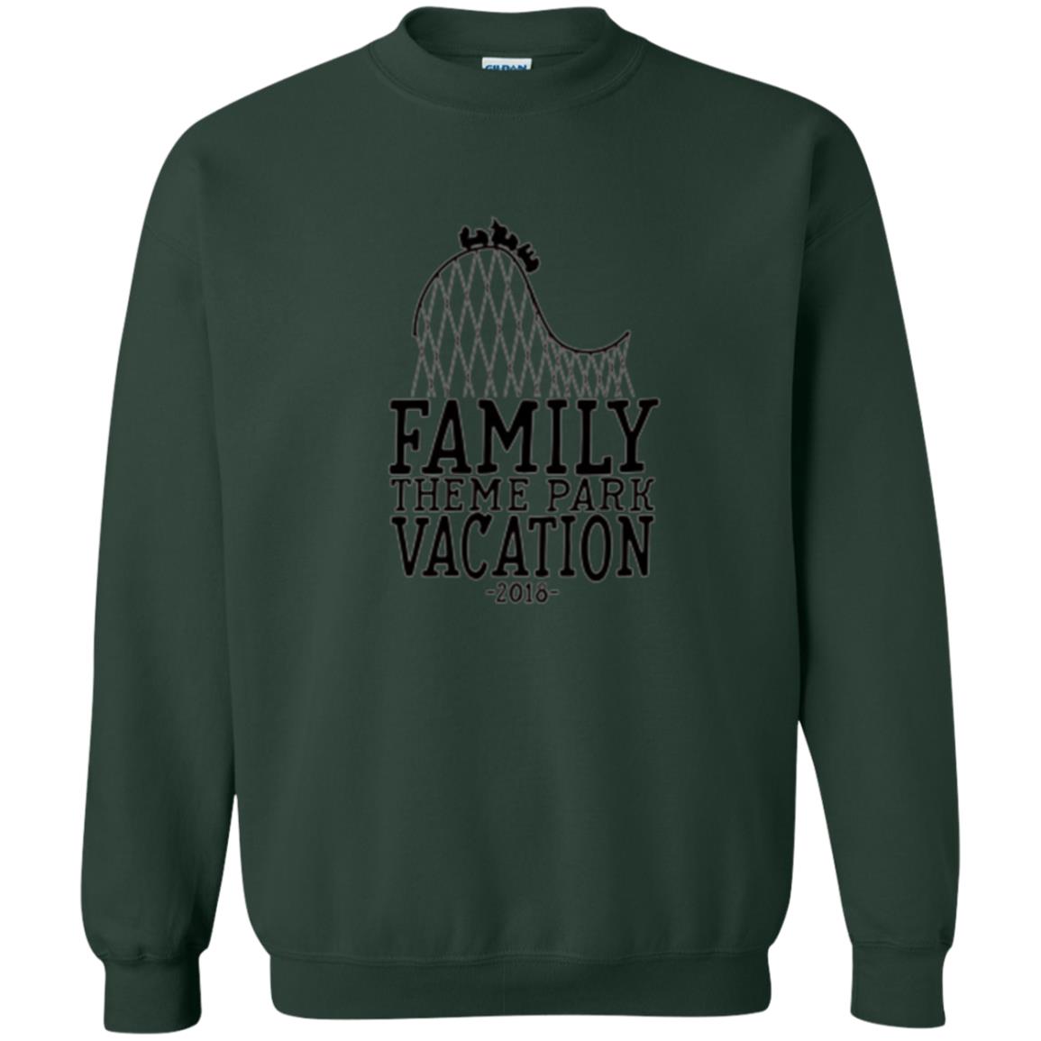Family T-shirt Vacation 2018 Theme Park Roller Coaster Forest Green