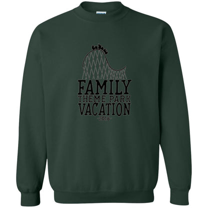 Family T-shirt Vacation 2018 Theme Park Roller Coaster Forest Green