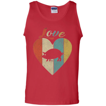 Beautiful Vintage Retro Pig Lover T-shirt Red