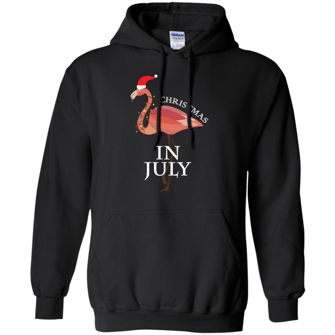 Flamingo With Santa_s Hat Christmas In July Xmas In Summer Shirt Black