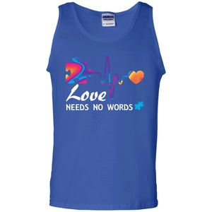 Love Needs No Words Puzzle Heartbeat Gift Shirt For Autism Awareness