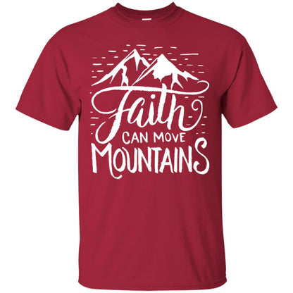 Faith Can Move Mountains Christian Gift Shirt Cardinal