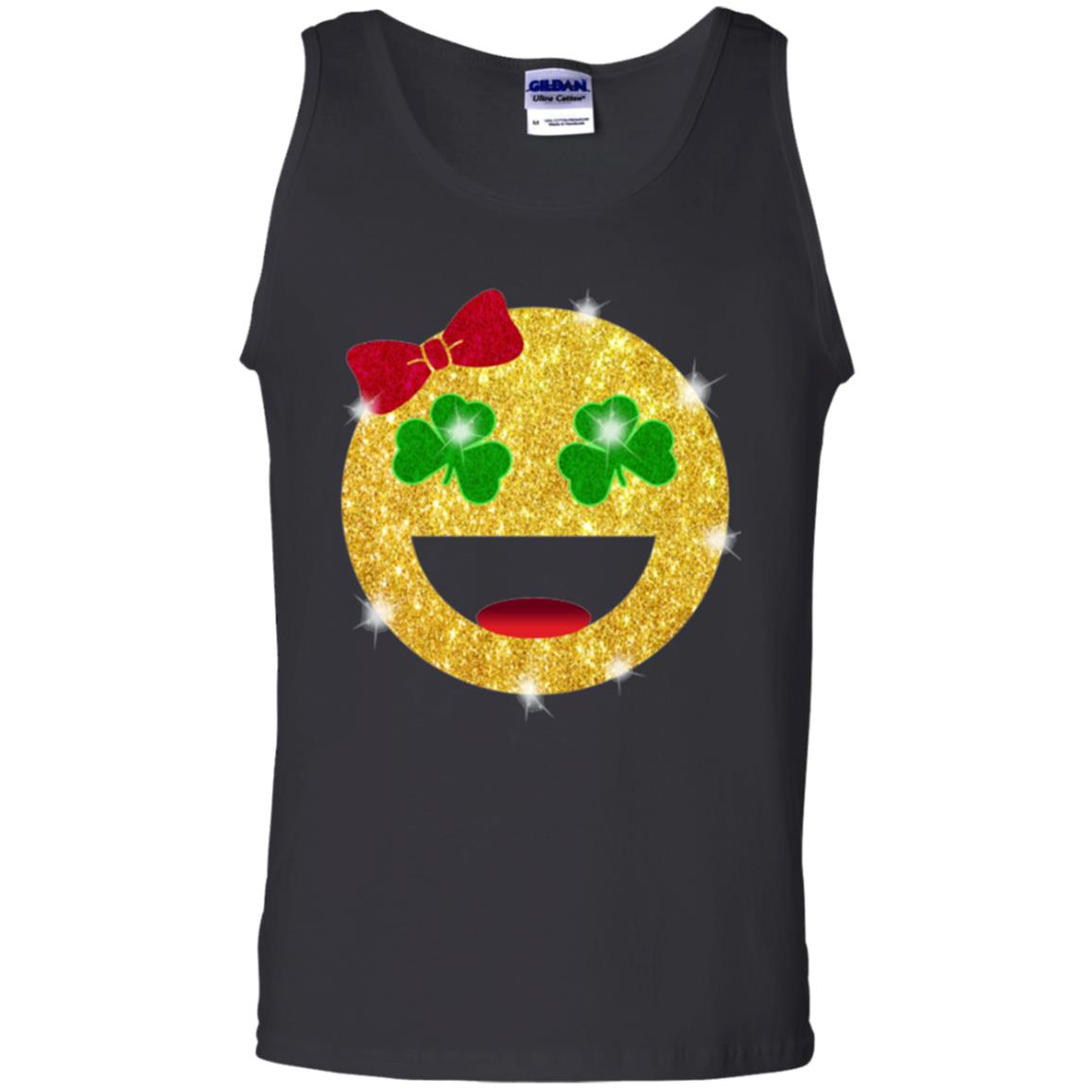 Happy Gold Blink Emoji Saint Patrick's Day T-shirt Black