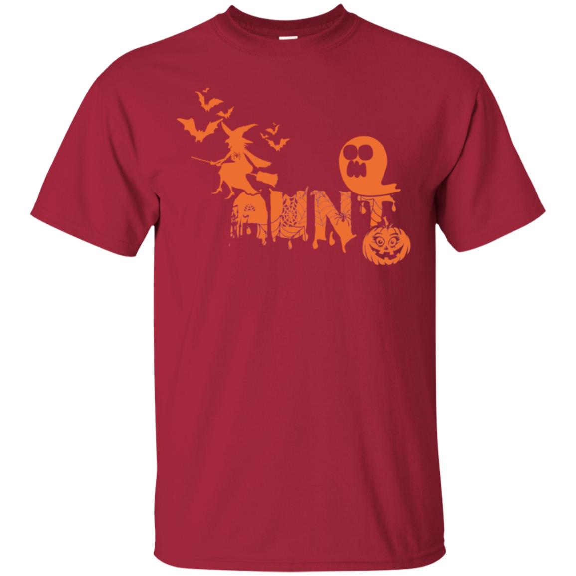 Halloween Pumpkin Aunt Auntie Family Shirt Cardinal