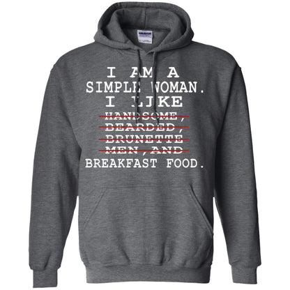 I Am Simple Woman I Like Breakfast Food Shirt Dark Heather