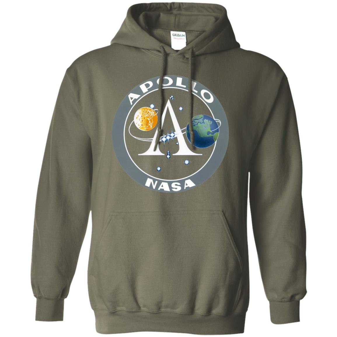 Apollo Program Moon Landing Patch Print Nasa Astronomy T-shirt Military Green