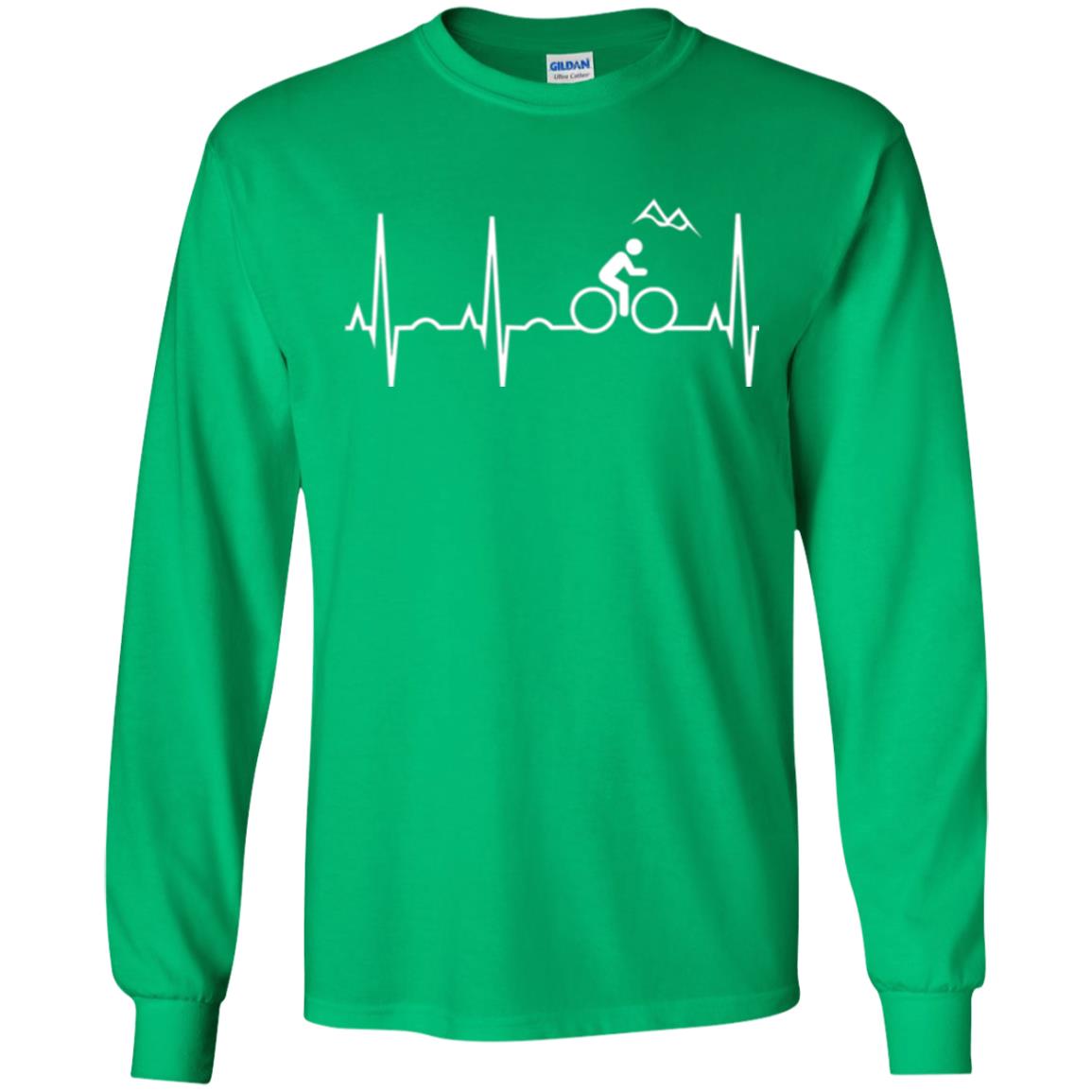 Mountain Bike Heartbeat Mountain Biking T-shirt Irish Green