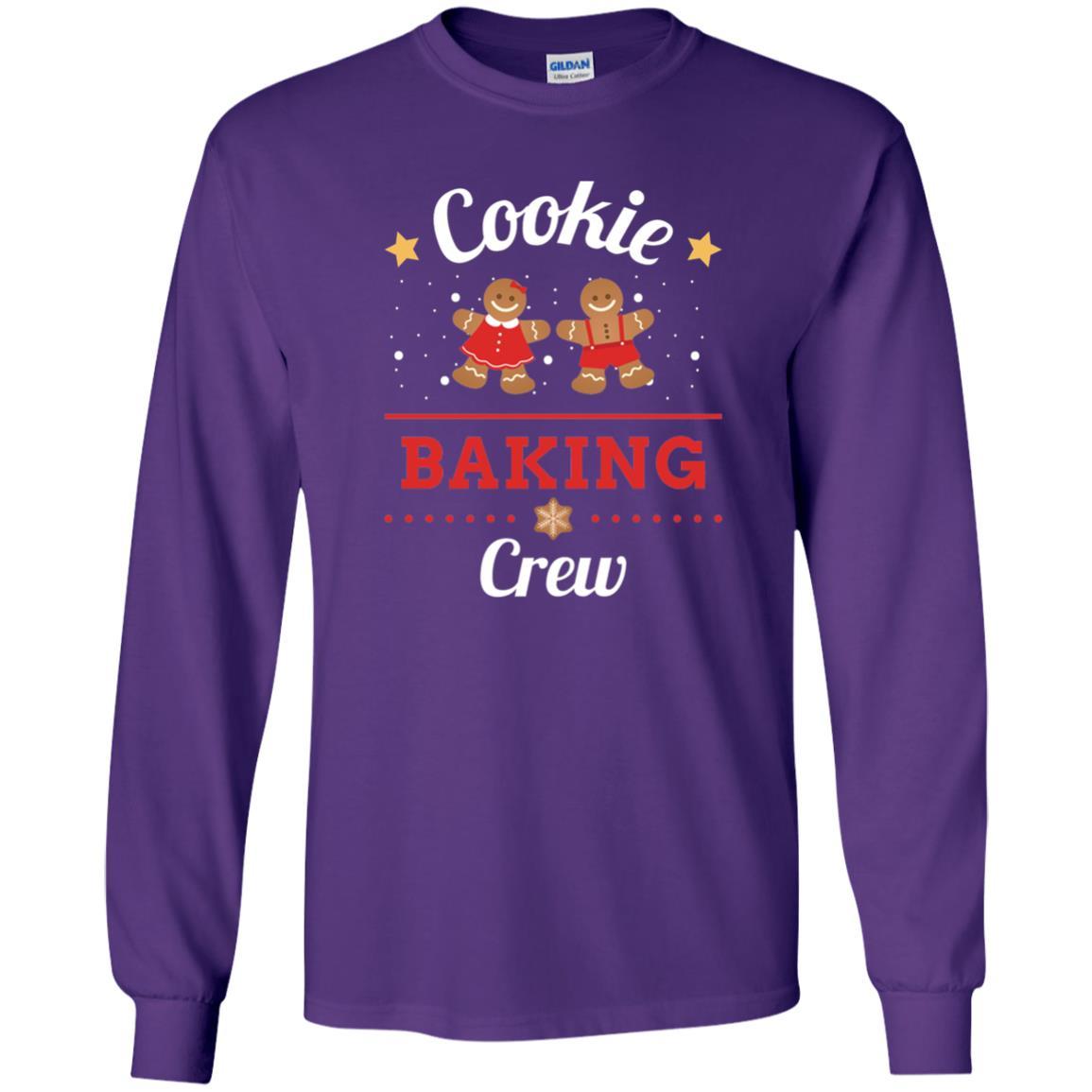 Christmas T-shirt Gingerbread Cookie Baking Crew Purple