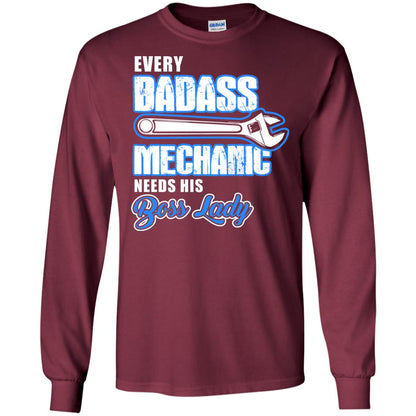 Every Badass Mechanic Needs His Boss Lady Shirt Maroon
