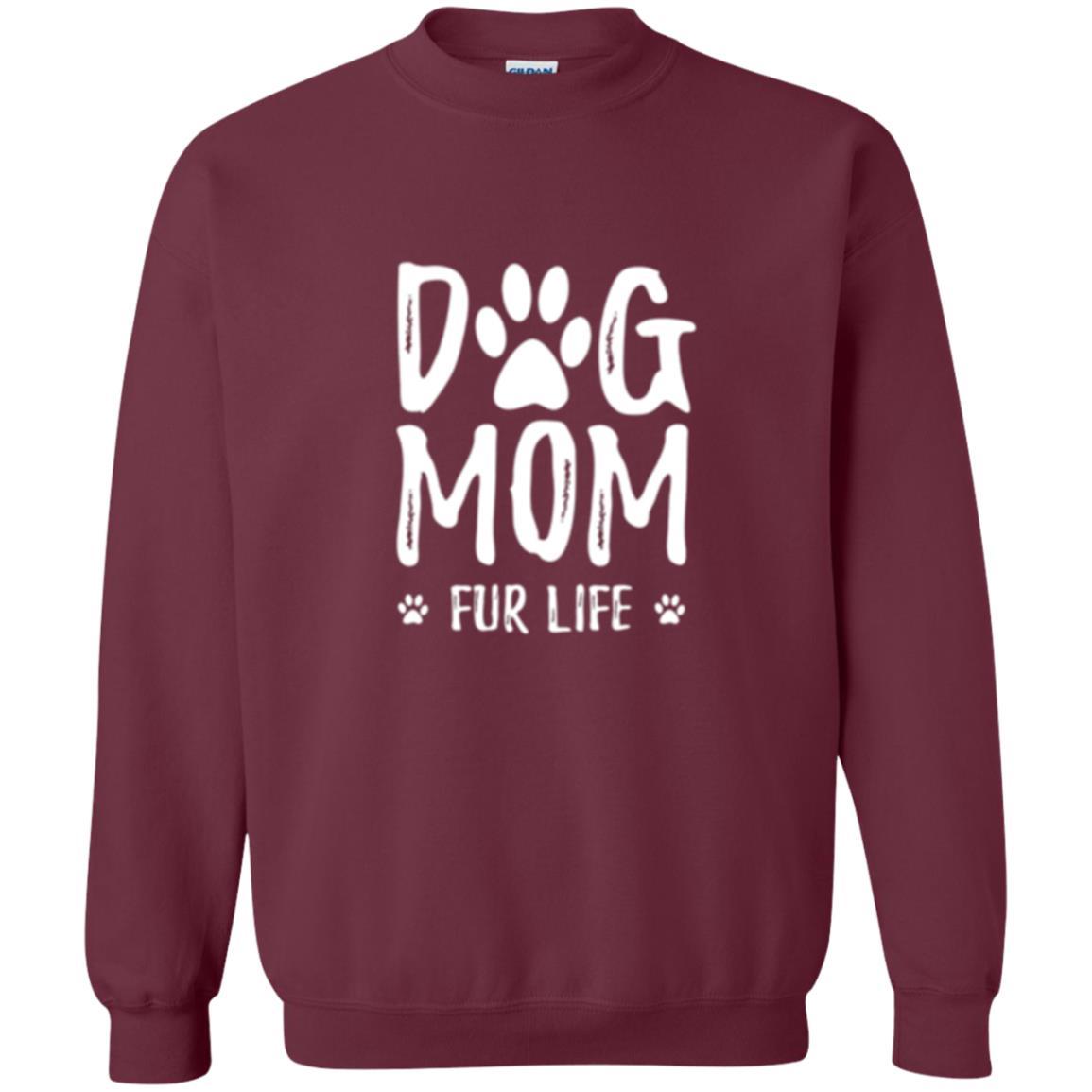 Dog Lover T-shirt Dog Mom Fur Life T-shirt Maroon