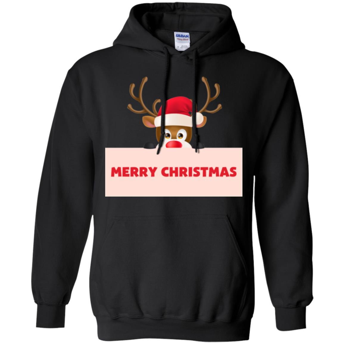 Christmas T-shirt Reindeer Merry Christmas T-shirt Black