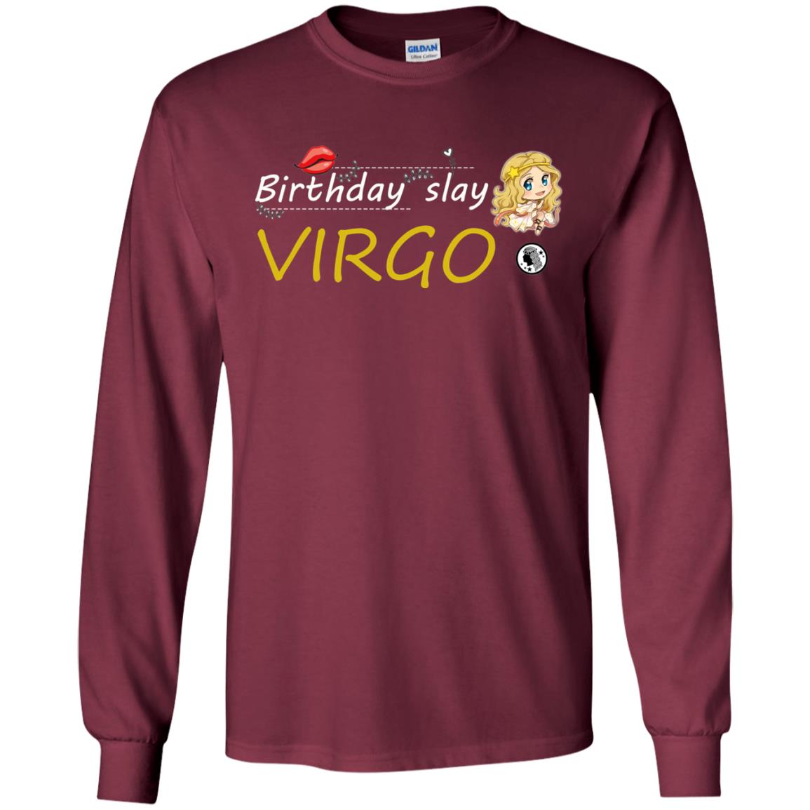 Cute Virgo Girl Birthday Lip Slay T-shirt Maroon