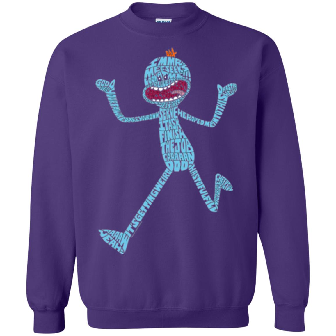 Cartoon T-shirt It_s Mr. Meeseeks Typography Purple