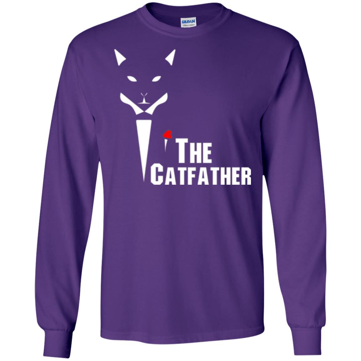 Cat Dad Lover T-shirt The Catfather T-shirt Purple