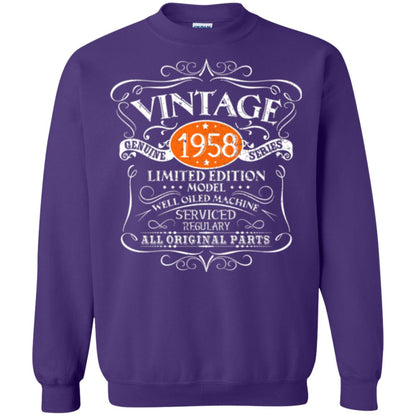 Vintage 60th Birthday T-shirt 1958 All Original Parts Purple