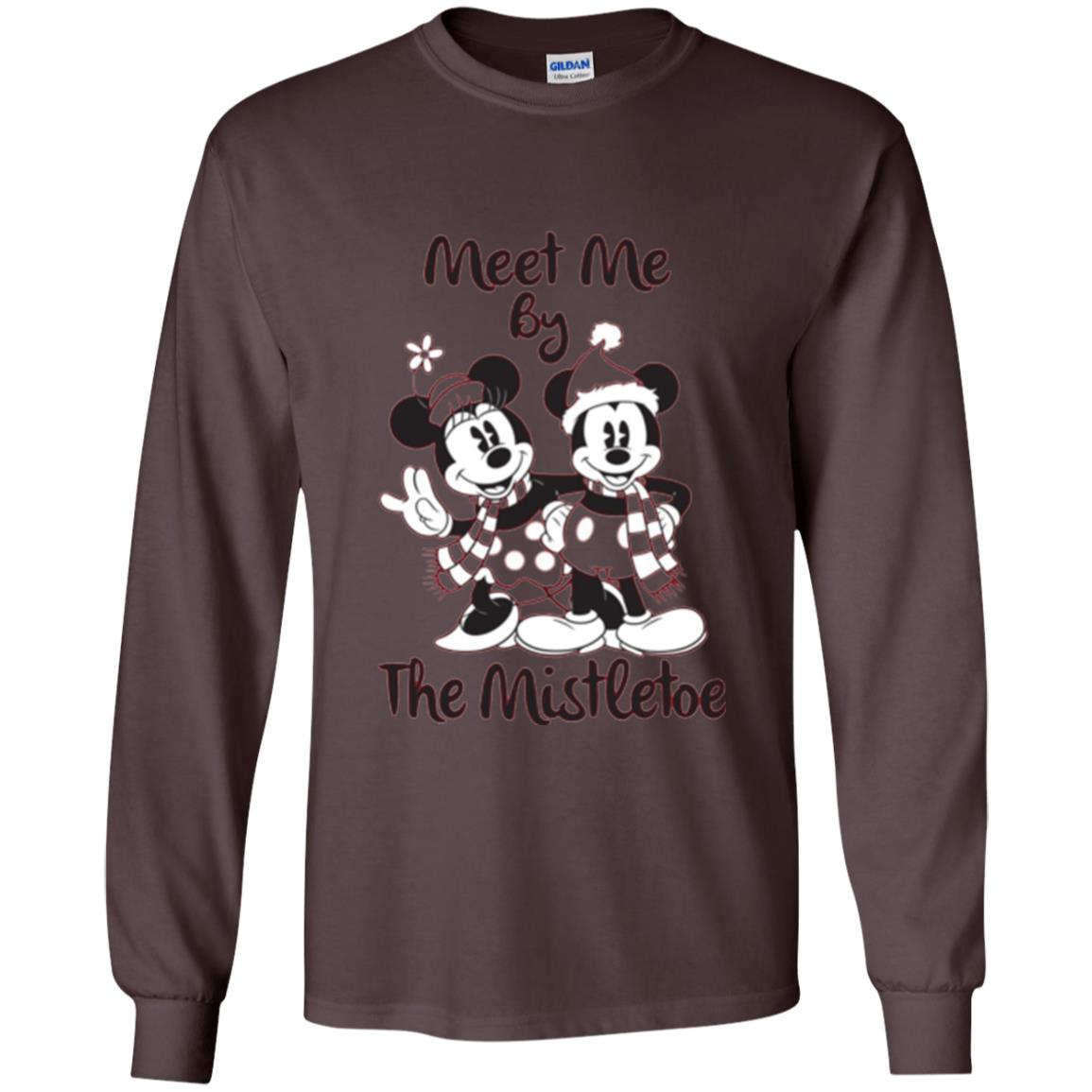 Christmas T-shirt Meet Me By Mistletoe Dark Chocolate
