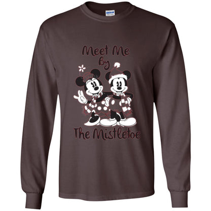 Christmas T-shirt Meet Me By Mistletoe Dark Chocolate