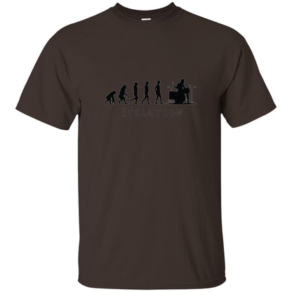 Drumming Lover T-shirt The Evolution Of The Drummer Dark Chocolate