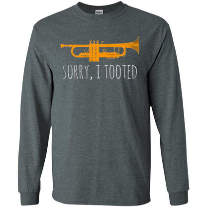 Trumpet Lovers T-shirt Sorry I Tooted Dark Heather