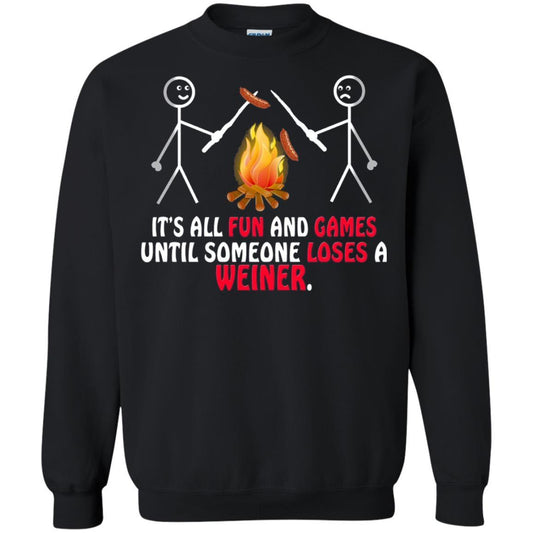 Camper T-shirt It's All Fun And Games Black