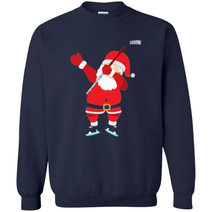Christmas T-shirt Santa Claus Dabbing Hockey Navy